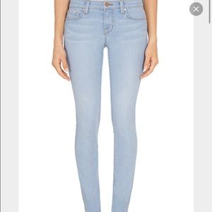 J Brand "Even Tide" light wash skinny jeans